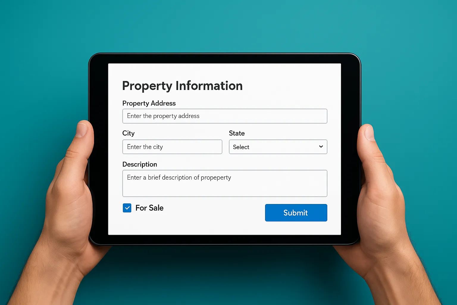 Digital real estate forms on a tablet