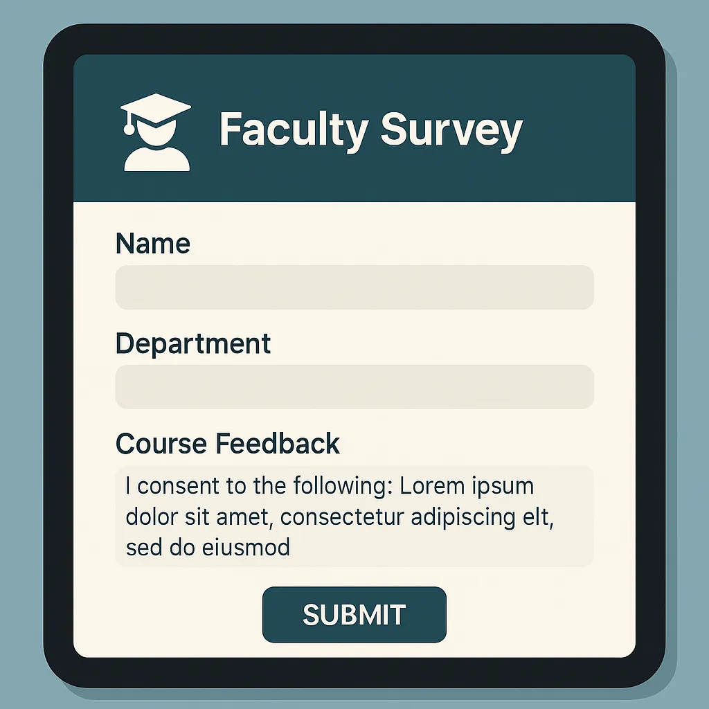Digital survey and application form for students and staff